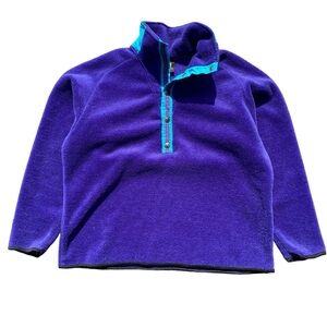 Helly Hansen Vintage Fleece Mens XL Purple Quarter Snap Pullover Purple Anorak